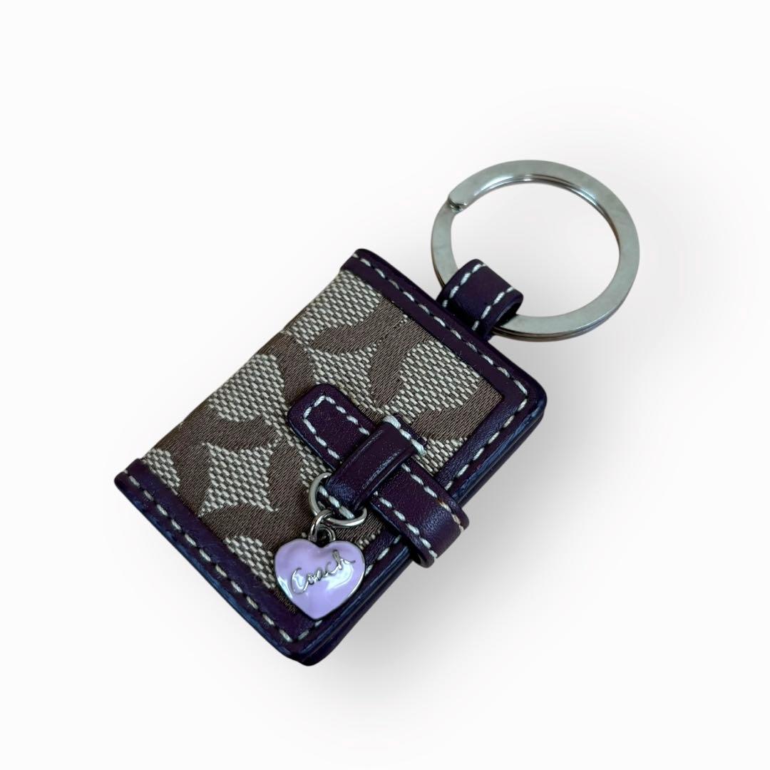 小物 Coach Picture Frame Charm Purple Heart
