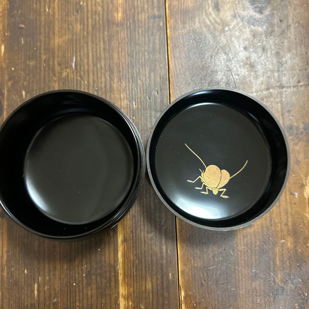 茶道具　新井司峰作　平棗　鈴虫蒔絵　加賀蒔絵師