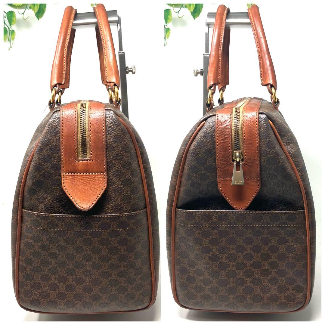 【格安優良品】CELINE セリーヌ マカダム柄 ボストンバッグ 金色モチーフ