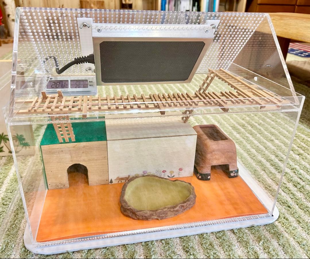 ヒョウモントカゲモドキ　レオパ　爬虫類　飼育ゲージ　一式