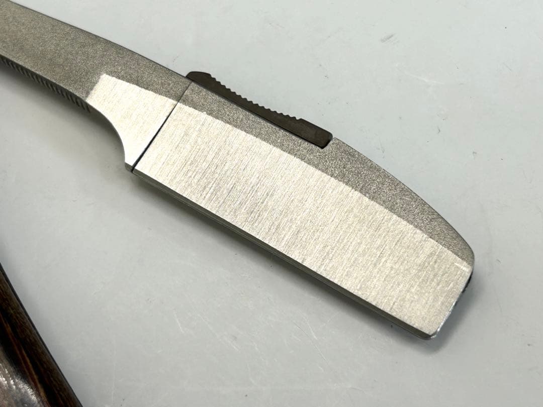 中古 美品 フェザー プロフェッショナル 木製ハンドル レザー