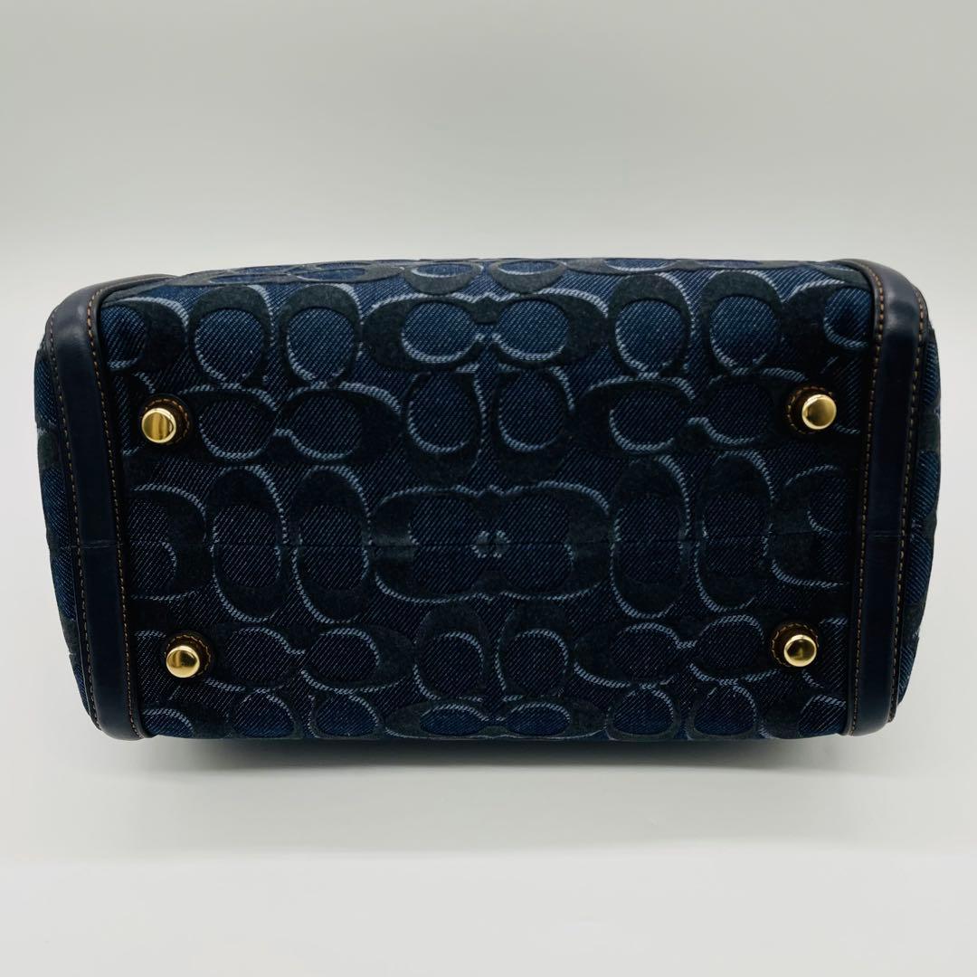 コーチ　ミニボストンバッグ　F39920 2WAY デニム　ネイビー　良品