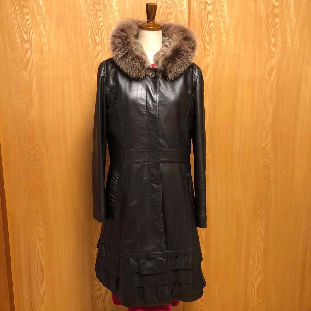 BALMAN バルマン　レザーコート　羊革フォックス　チキアンラム　最高級