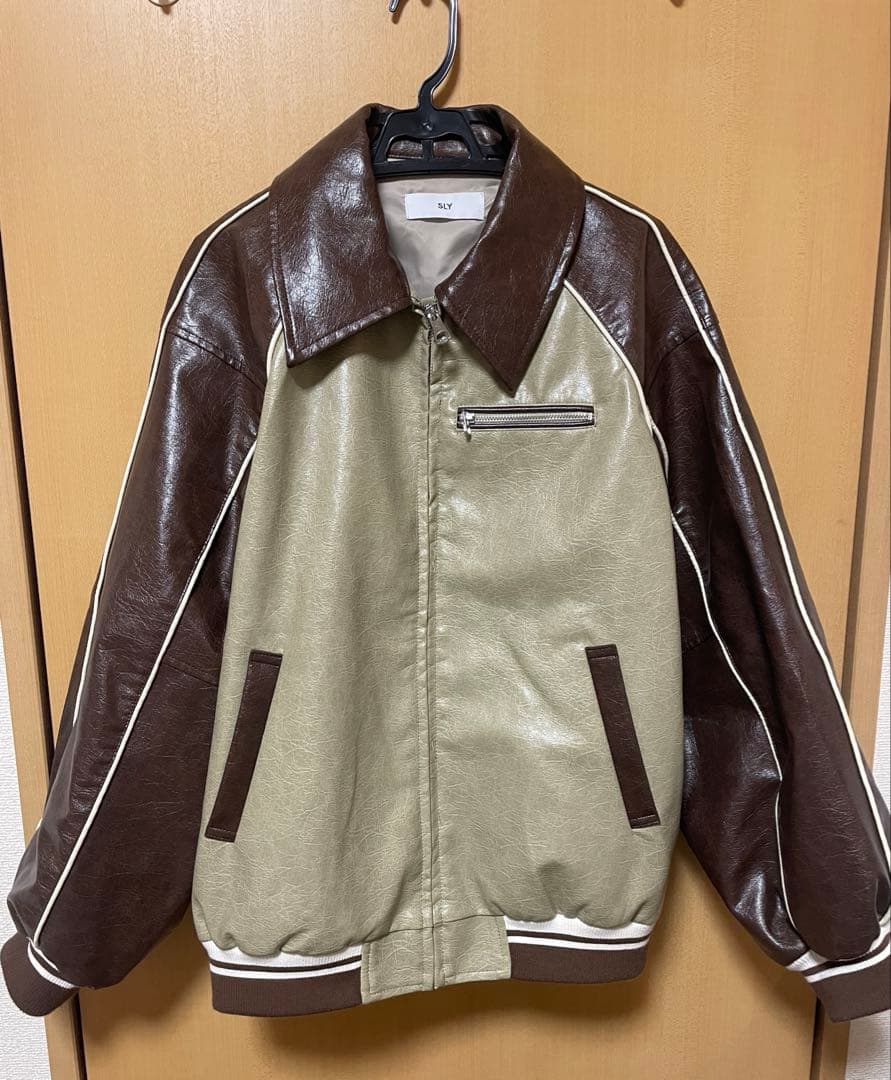 SLY LINE FAUX LEATHER ブルゾン