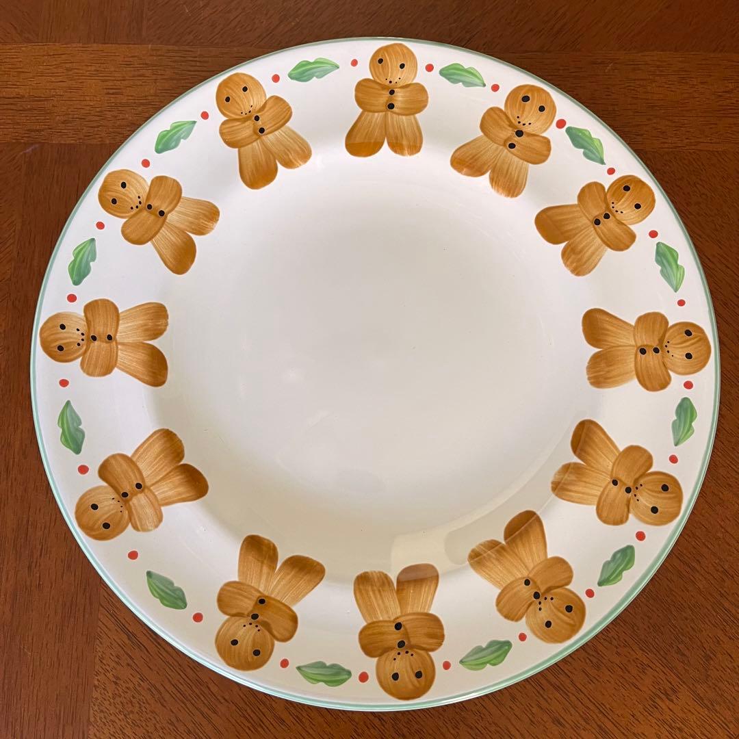 【レア美品】ヘレンドビレッジポッタリー★ジンジャーブレッドマン★手描きプレート