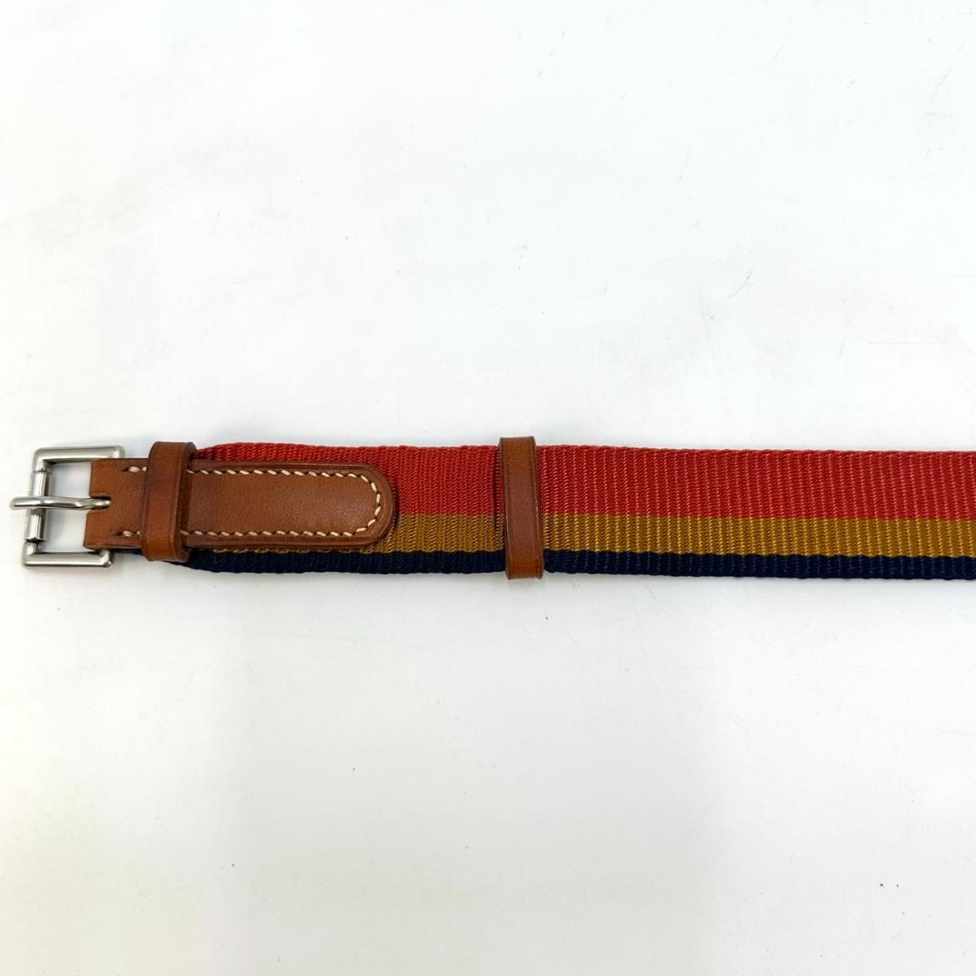 HERMES エルメス ロカバール 犬用首輪 大型犬用 シルバー金具 保存箱付き