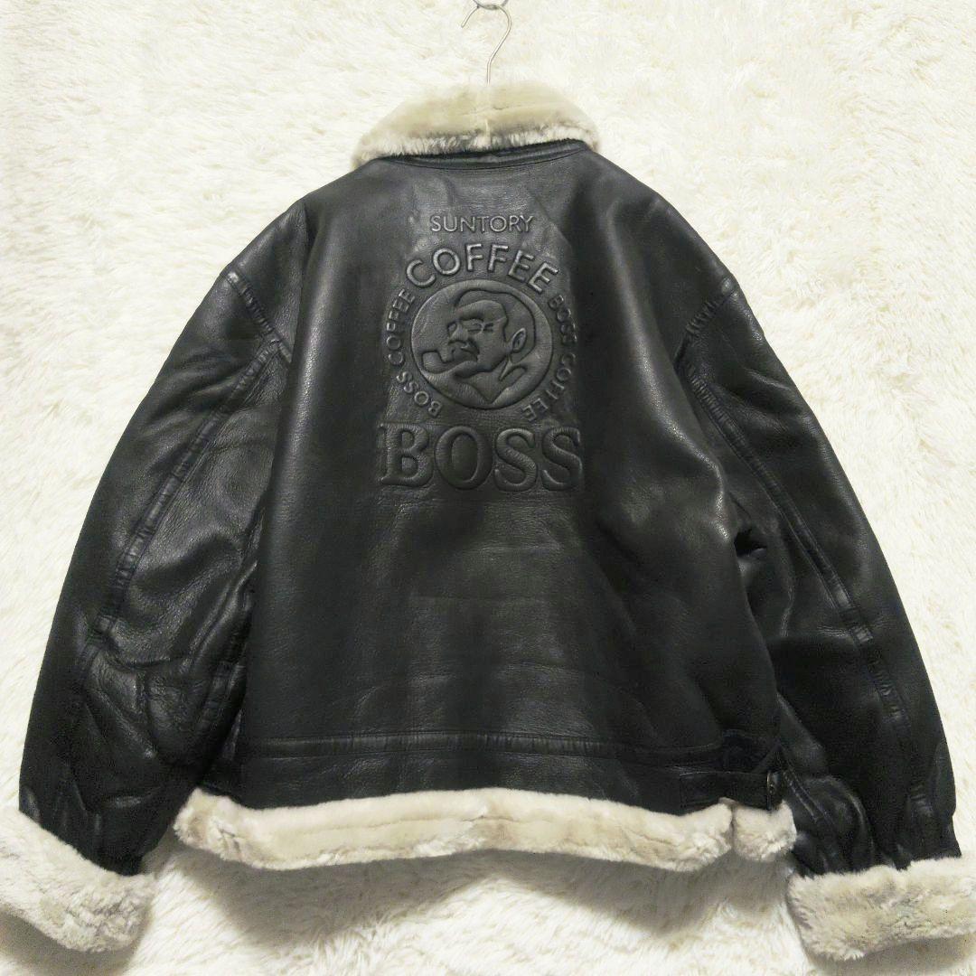 サントリーボス　ボスジャン　牛革　レザー　フライトジャケット　B-3　LL