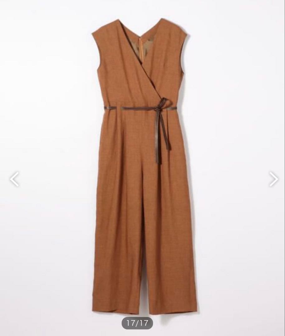 トゥモローランド★ メランジリネン カシュクールオールインワン36ブラウン