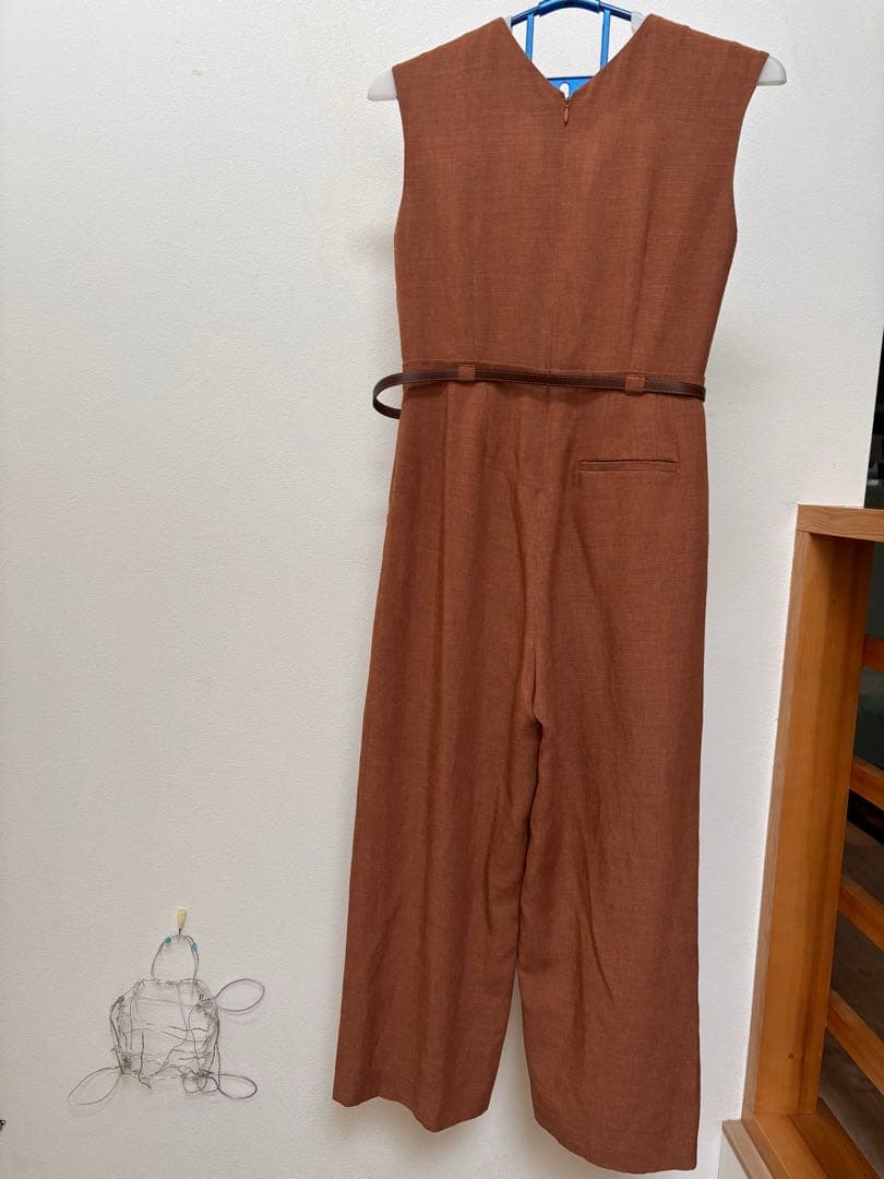 トゥモローランド★ メランジリネン カシュクールオールインワン36ブラウン