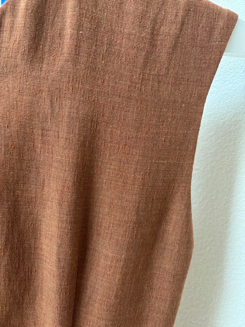 トゥモローランド★ メランジリネン カシュクールオールインワン36ブラウン