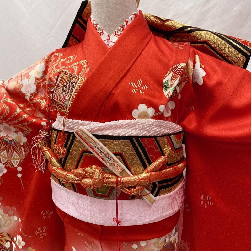 RHまま専用◎504ag80.帯揚げ帯締めしごき◎七五三七歳 着物&袋帯&長襦袢