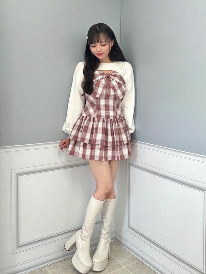 evelyn リボンボレロワンピース