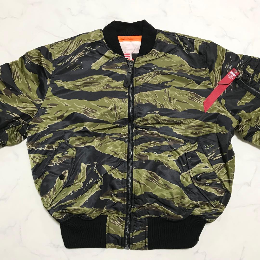 【美品】【Lサイズ】ALPHA MA-1 フライトジャケット タイガーカモ