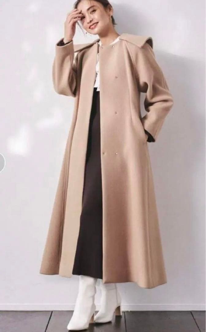 CELFOR ビッグカラーコート キャメル