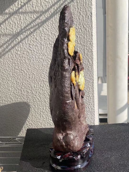 青田石　フラワー彫刻　3610g 博物館から流出　最高品質な青田石アート
