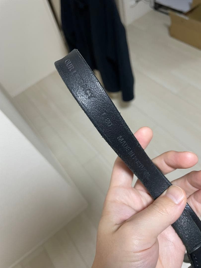 小物 ourlegacy BELT 2 CM Black Leather 80