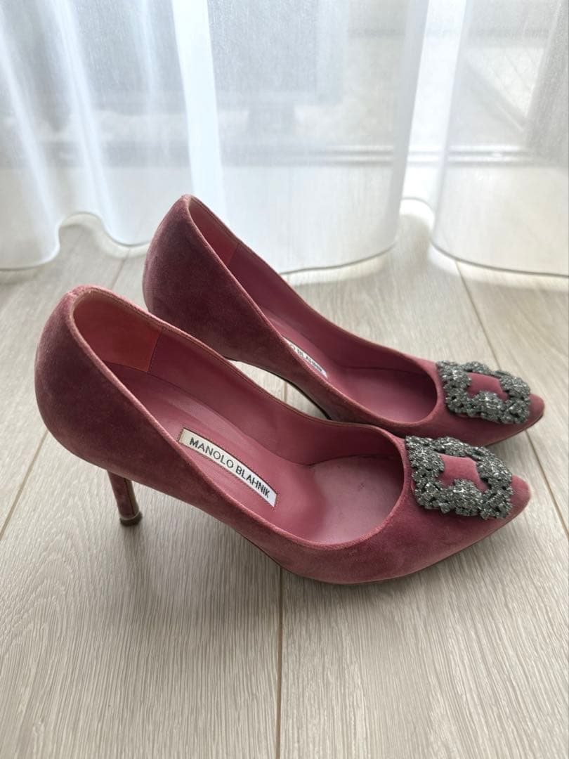 Manolo Blahnik 37スエード ハイヒール パンプス