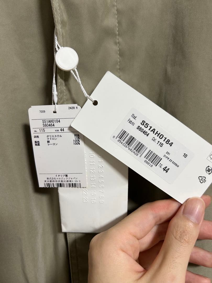 ‼️新品 値札付き‼️マルジェラ トレンチコート ピーチコットン S51AH0184