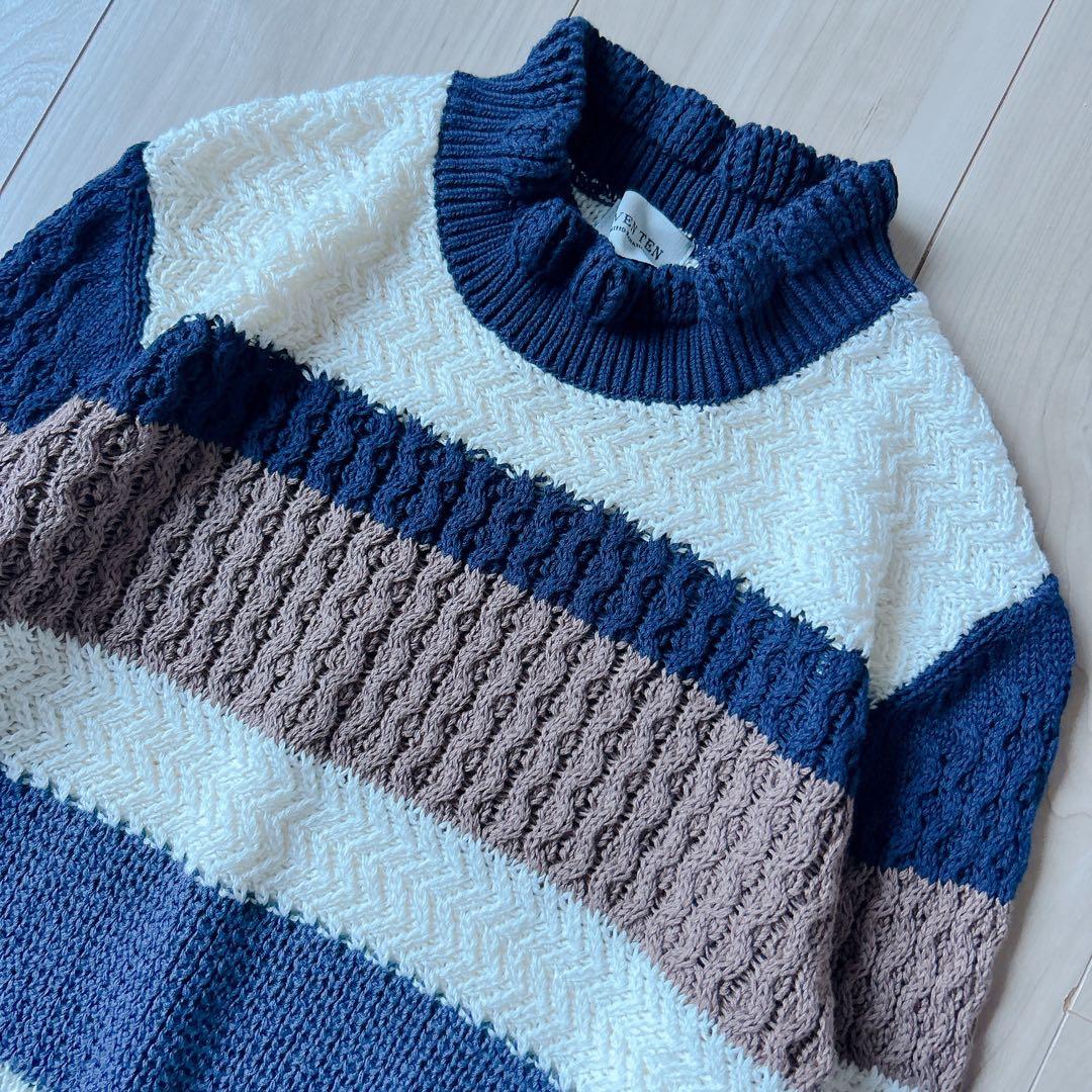 極美品＊SEVEN TEN by MIHO KAWAHITOフリルボーダーニット