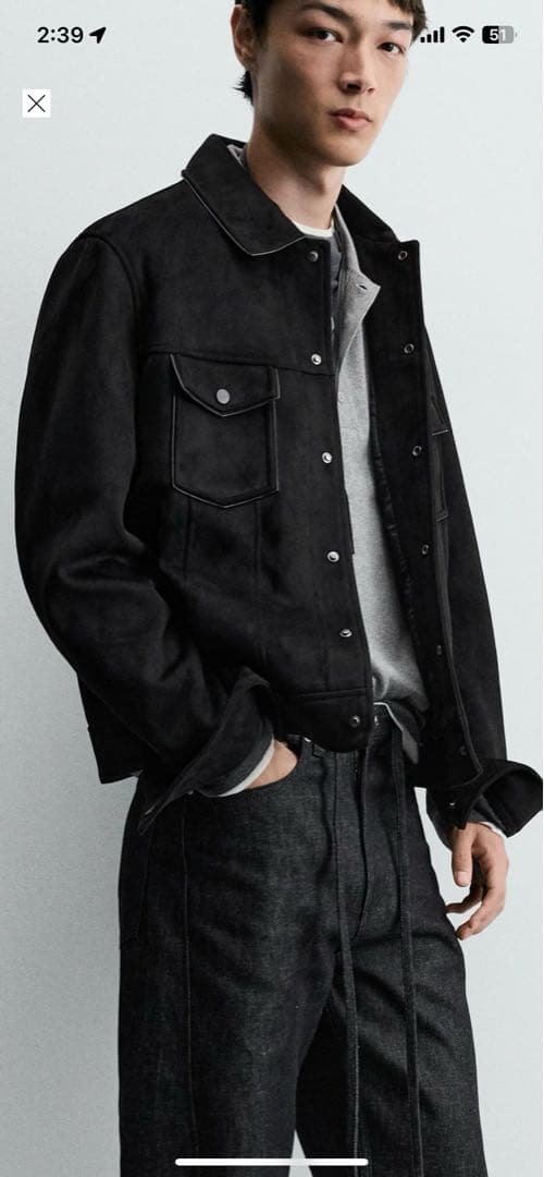 ZARA フェイクスエードレギュラーフィットジャケット
