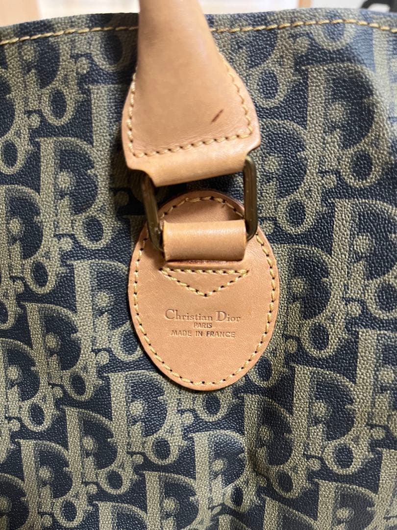 Christian Dior ボストンバッグ ネイビー/ベージュ