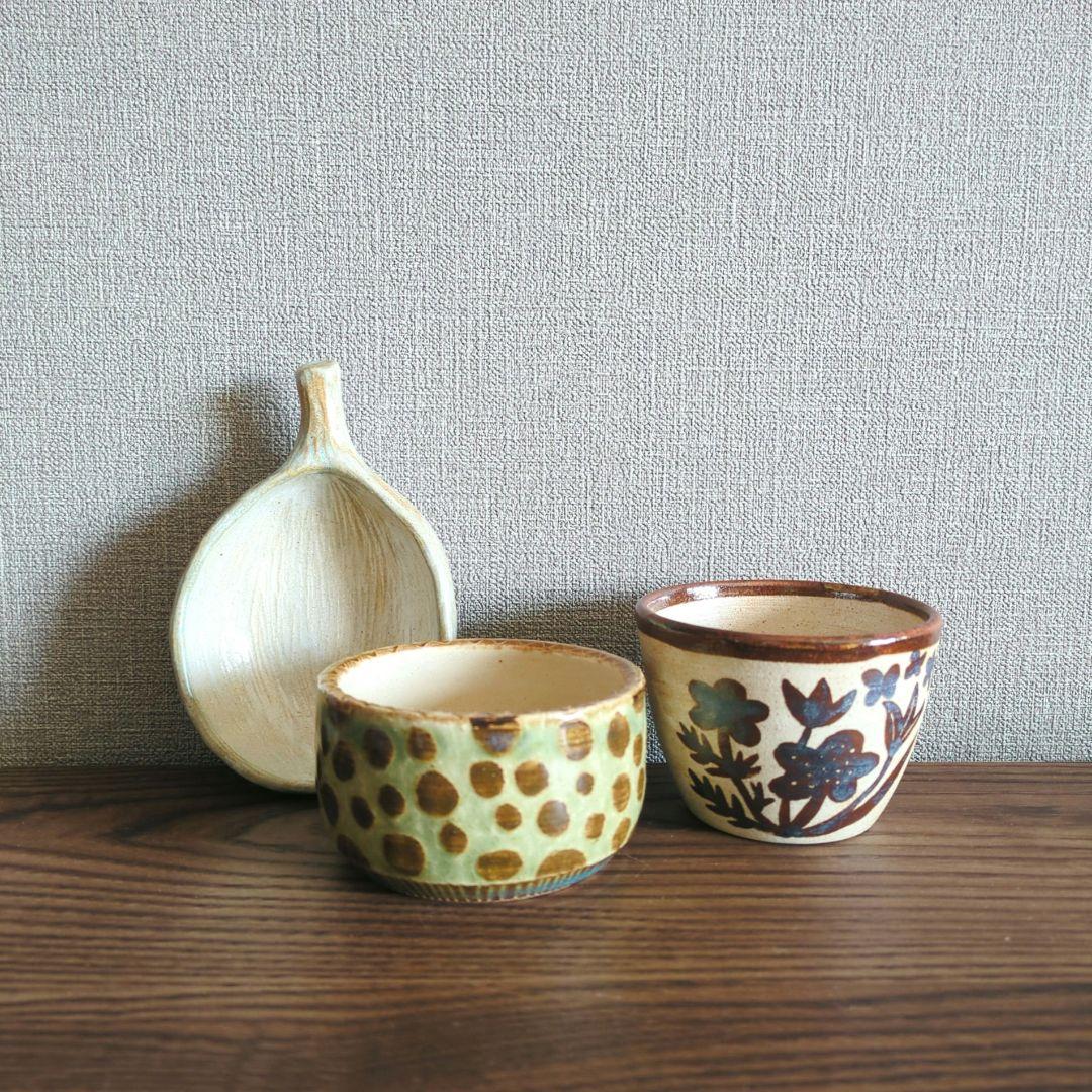 新品 工房いろはさん＆けこ窯さんの小鉢とフリーカップ3点セット② 作家もの