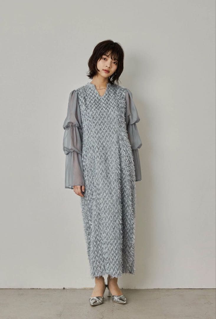 niana /デザインスリーブシャギードレス