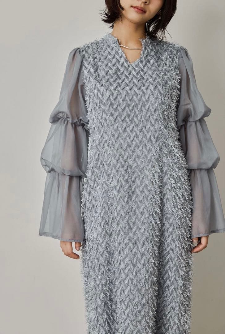 niana /デザインスリーブシャギードレス