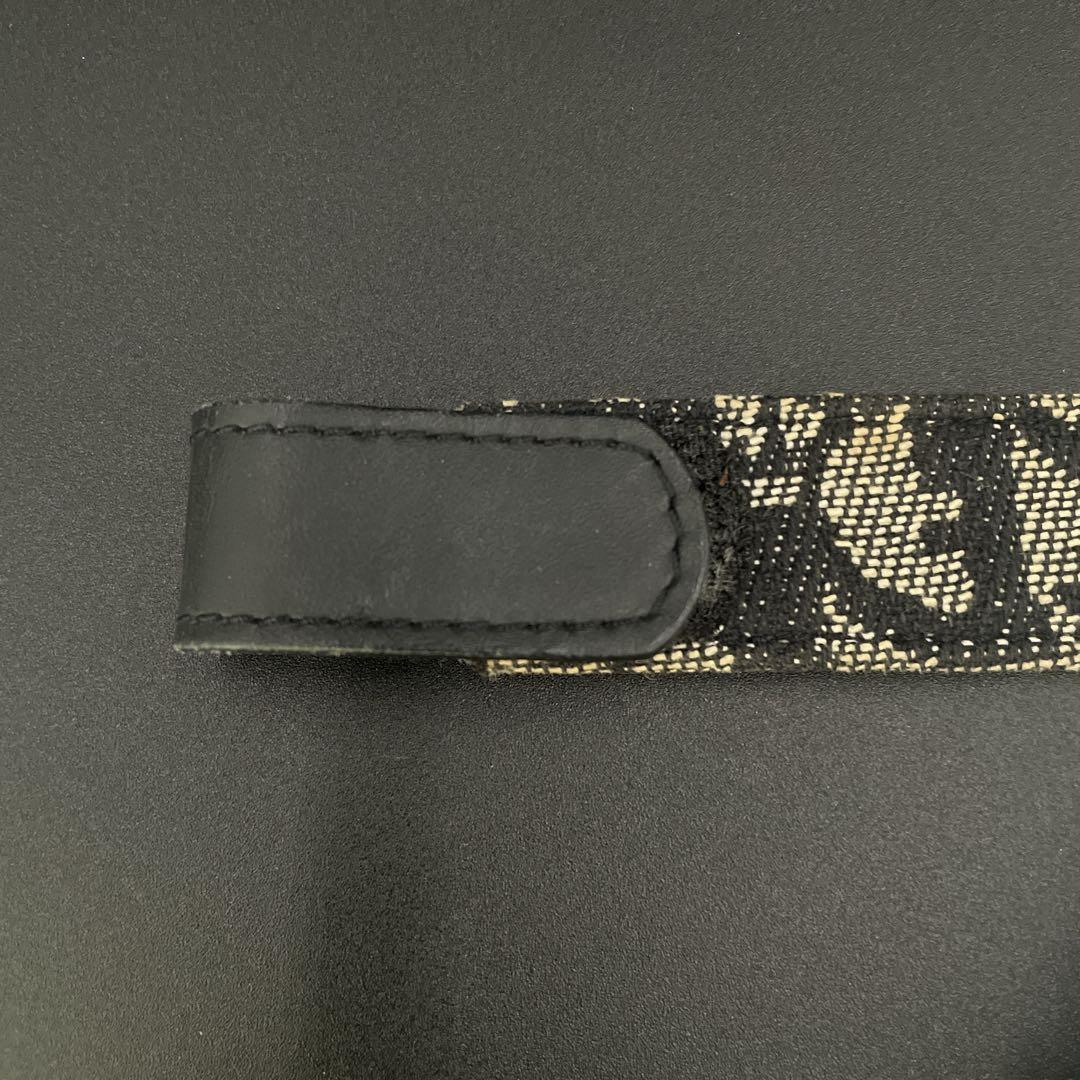 美品　クリスチャンディオール　CDロゴ　バックルベルト　トロッター柄　ネイビー