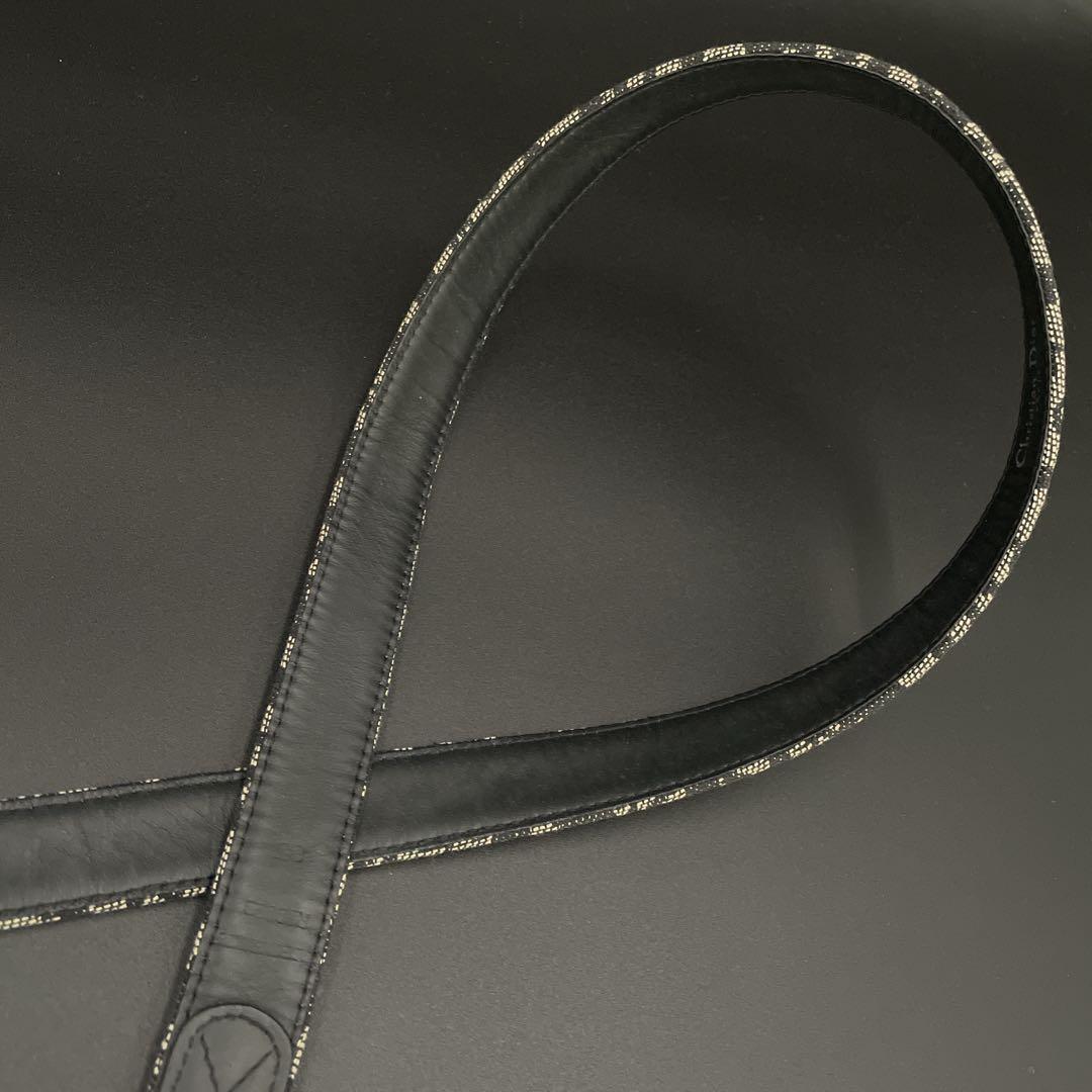 美品　クリスチャンディオール　CDロゴ　バックルベルト　トロッター柄　ネイビー