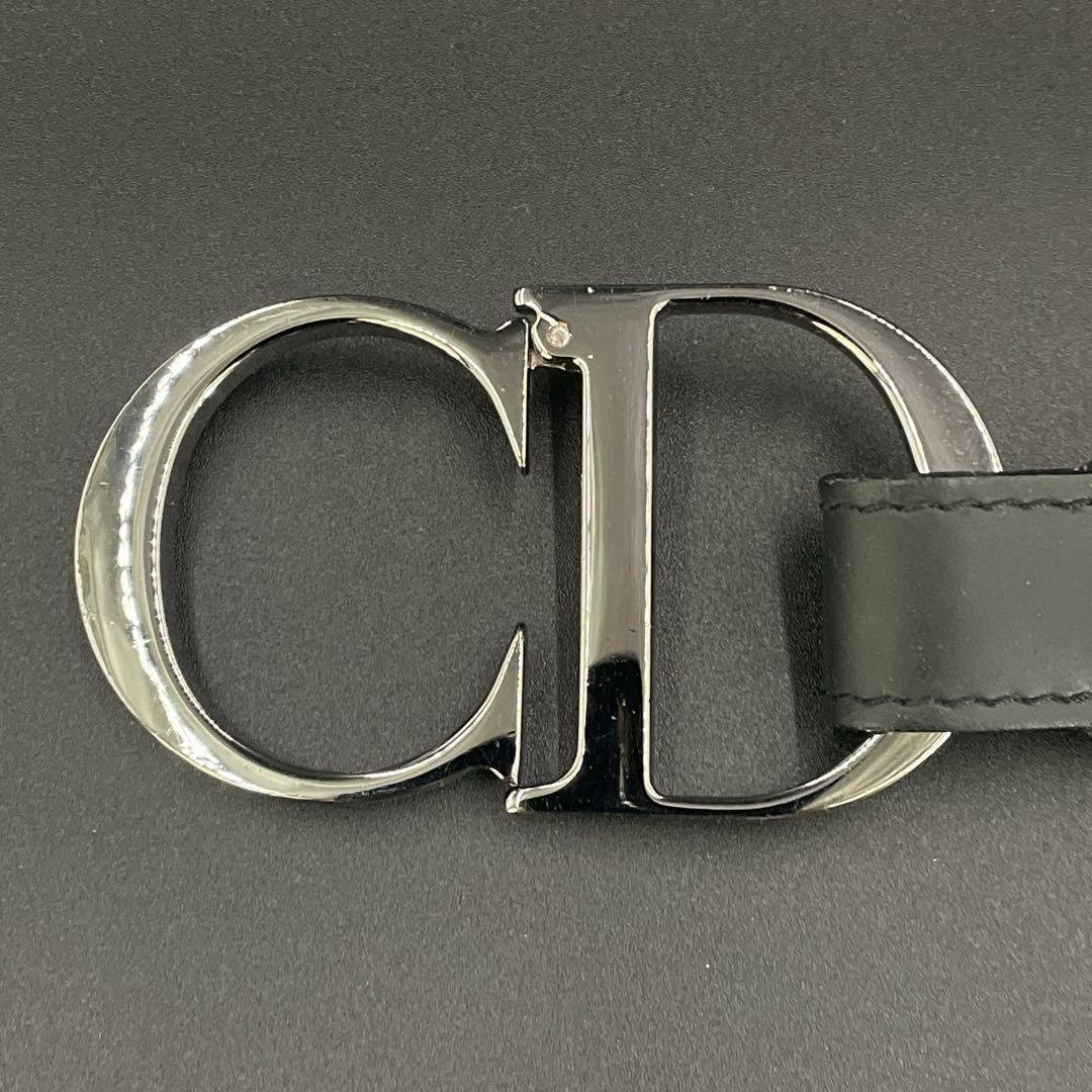 美品　クリスチャンディオール　CDロゴ　バックルベルト　トロッター柄　ネイビー