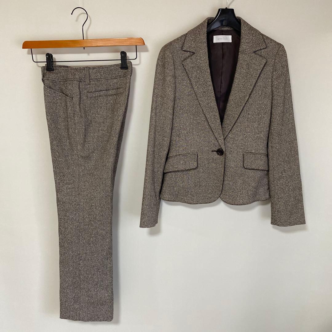 エニィスィス パンツスーツ 2 W72 ブラウン 茶系 営業 オフィス事務DMW