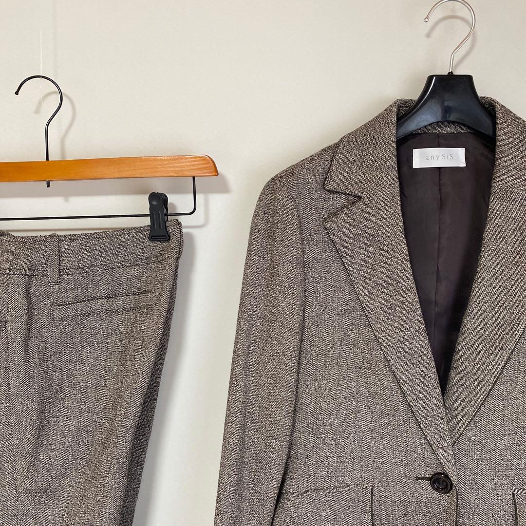 エニィスィス パンツスーツ 2 W72 ブラウン 茶系 営業 オフィス事務DMW