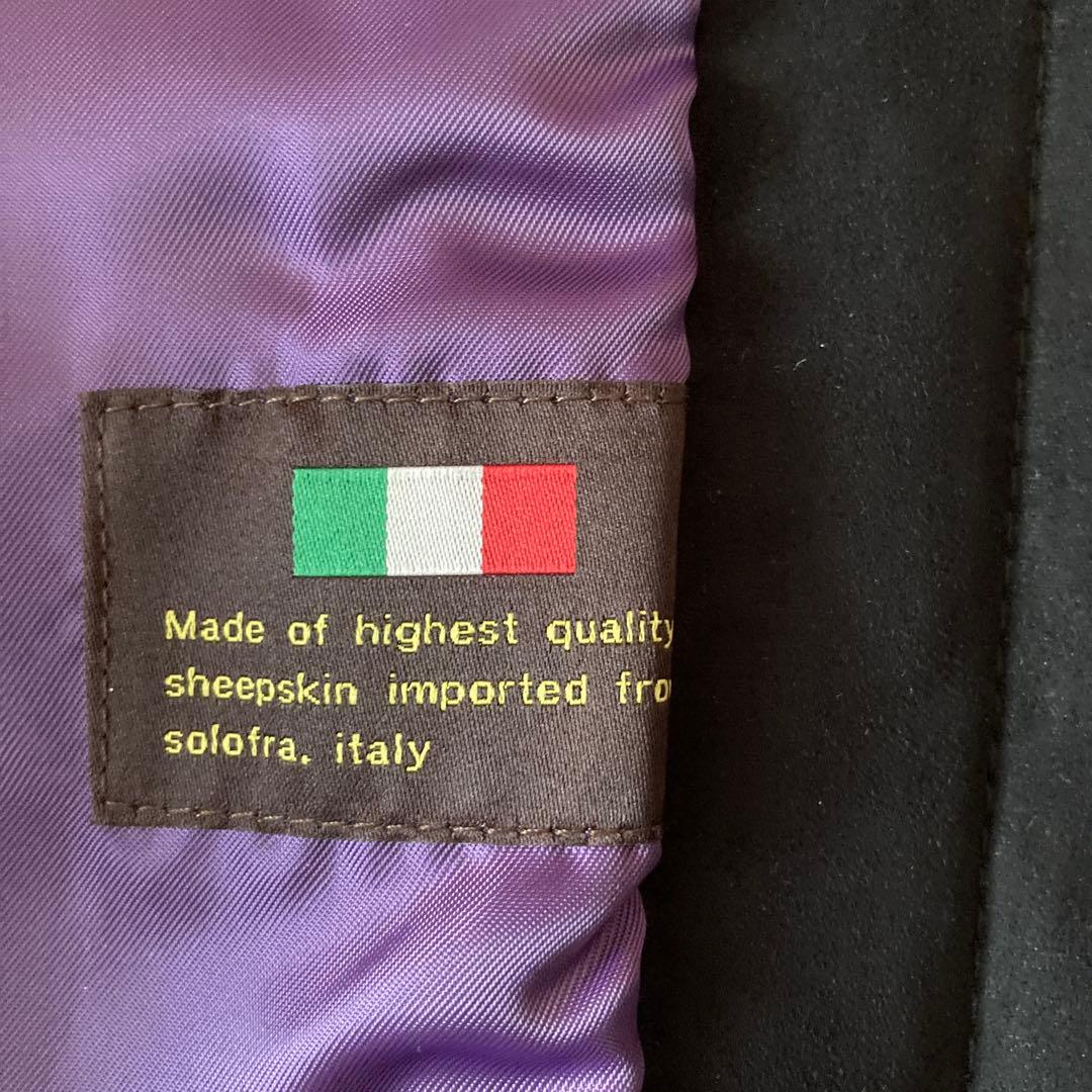 イタリア製ラム革使用ファスナー使いがオシャレなロングベスト 黒