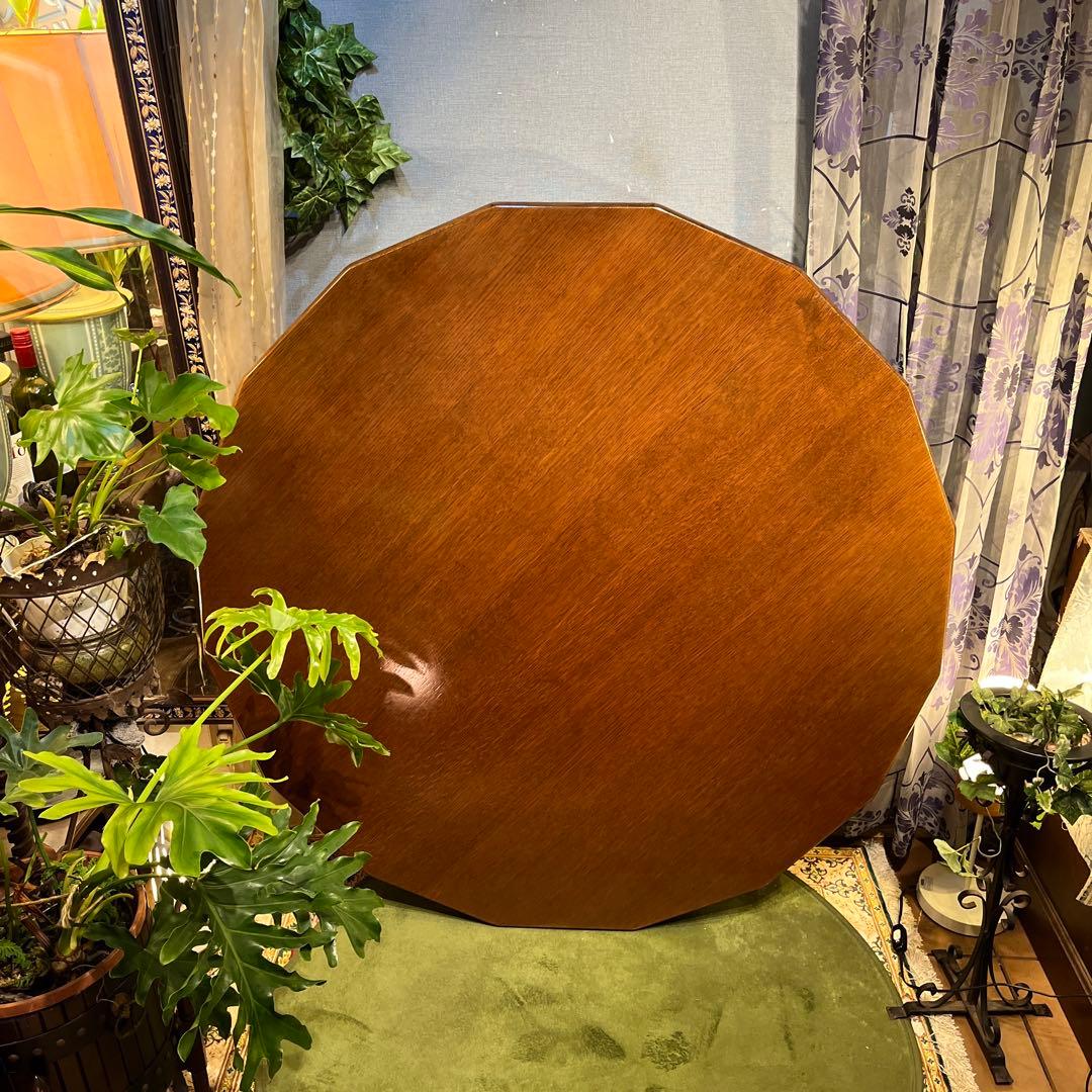 NH338ヴィンテージ オーク　１６角　ダッチカントリーダイニングテーブル