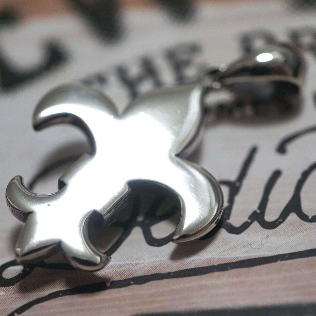 50cm+ シルバーペンダント 百合の花 銀 本物 紋章 トップ 送料無料