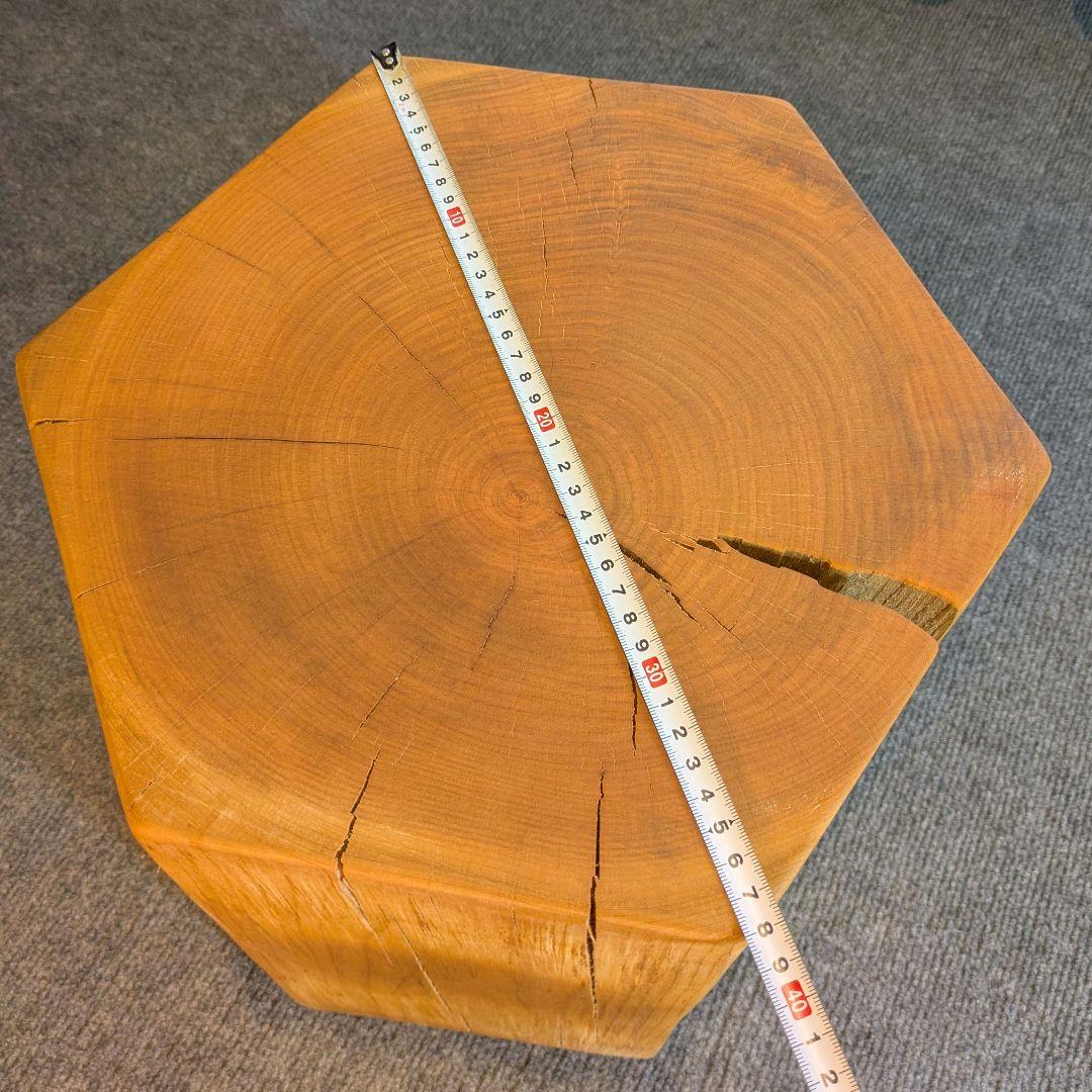 ピーナッツ様確認用　山桜　六角形　 天然木　椅子　スツール　高さ約35㎝