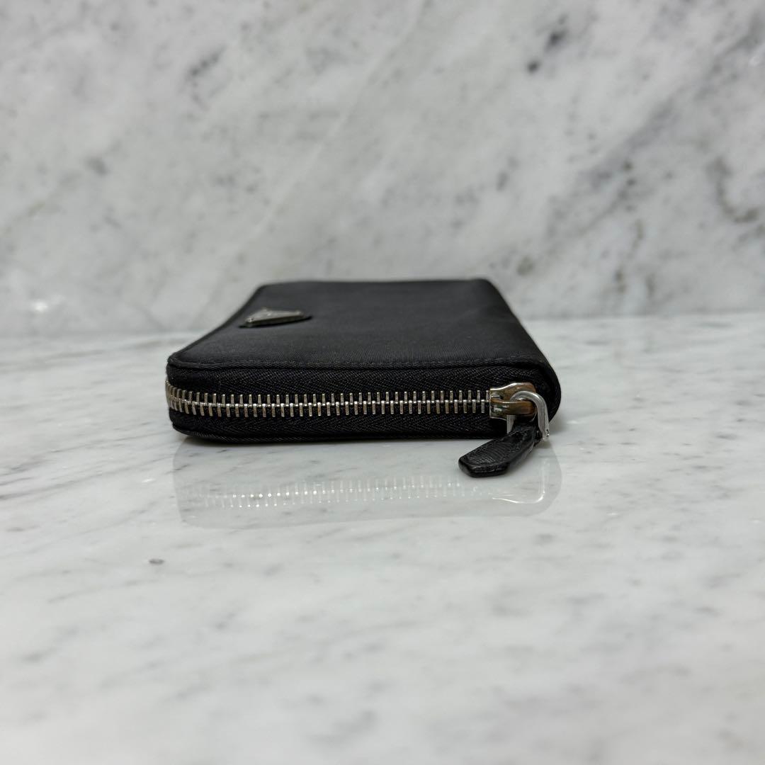 PRADA プラダ ラウンドファスナー 長財布 ブラック 黒 ナイロン ロゴ
