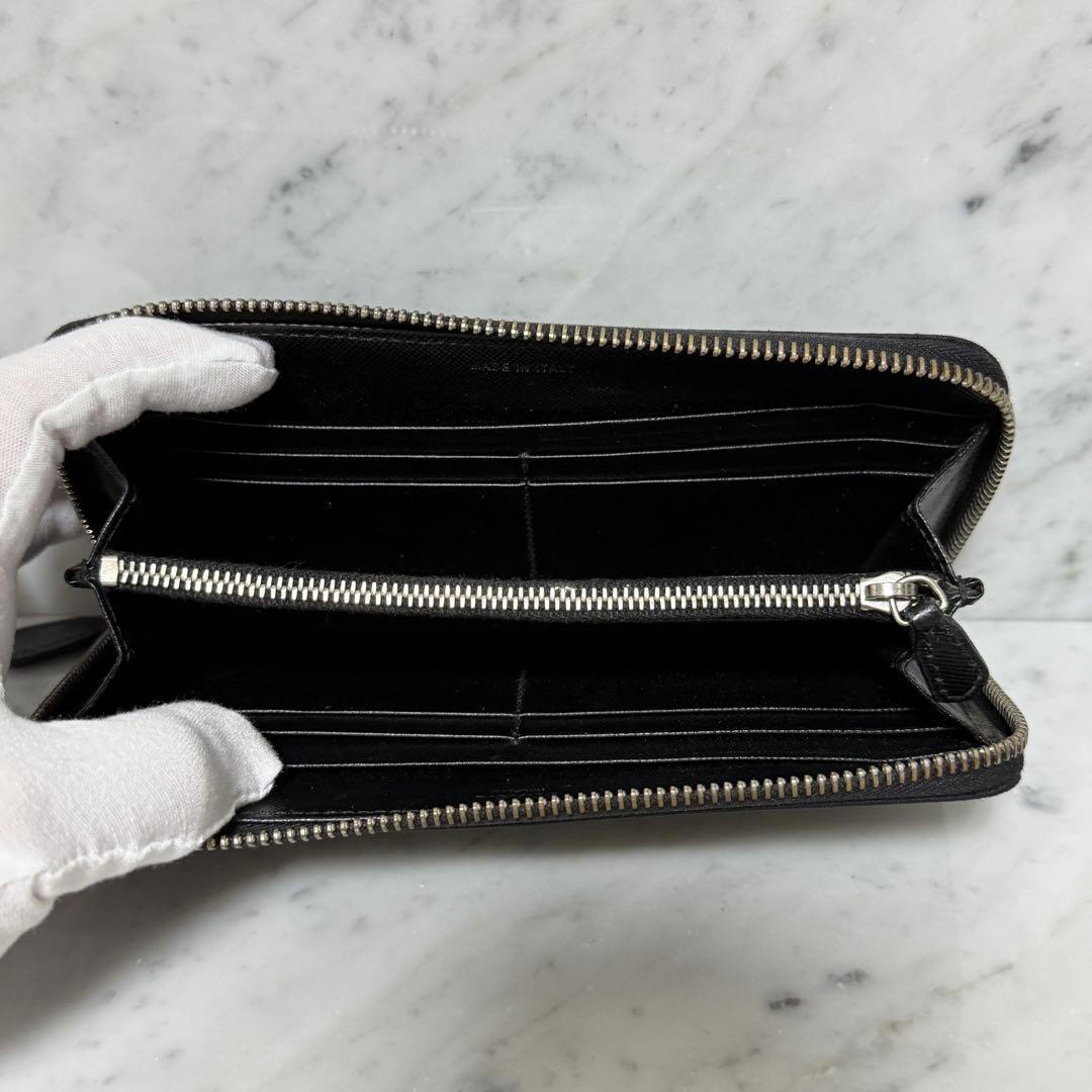 PRADA プラダ ラウンドファスナー 長財布 ブラック 黒 ナイロン ロゴ