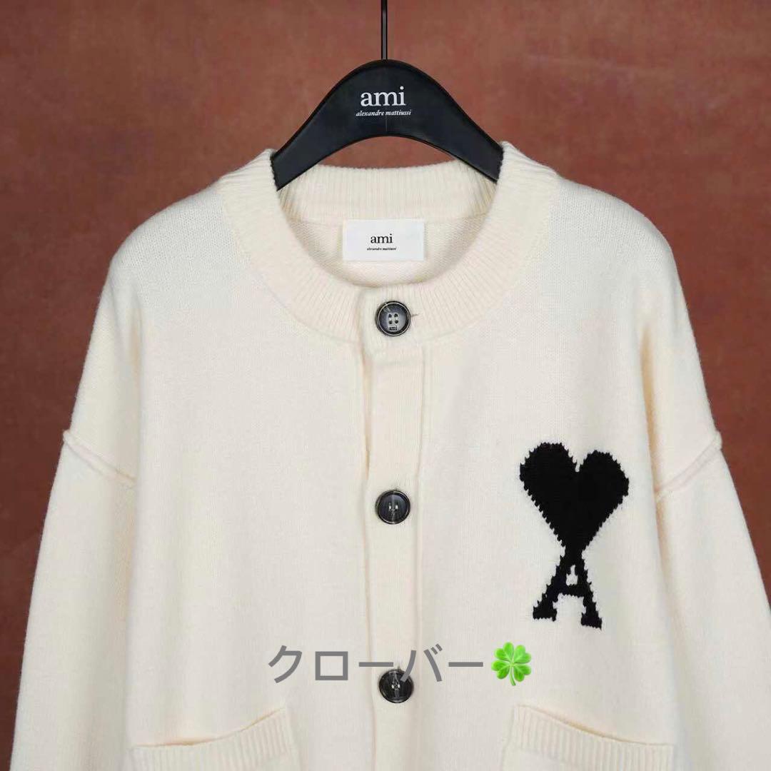 ami アイボリー ニットカーディガンM