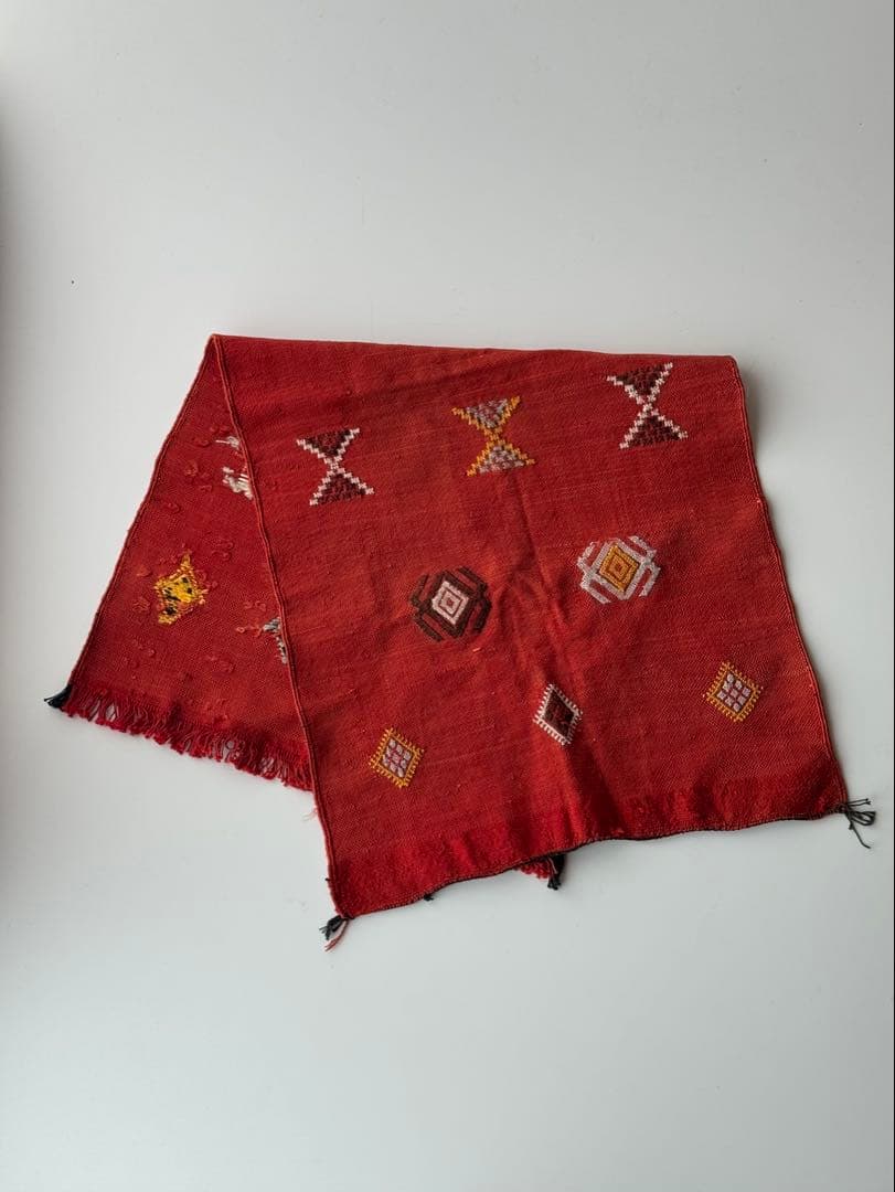 ヴィンテージ 手織りサブララグ 47×94cm キッチン 玄関 カクタスシルク