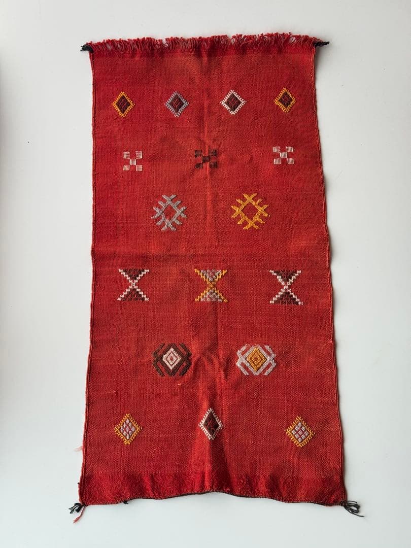 ヴィンテージ 手織りサブララグ 47×94cm キッチン 玄関 カクタスシルク