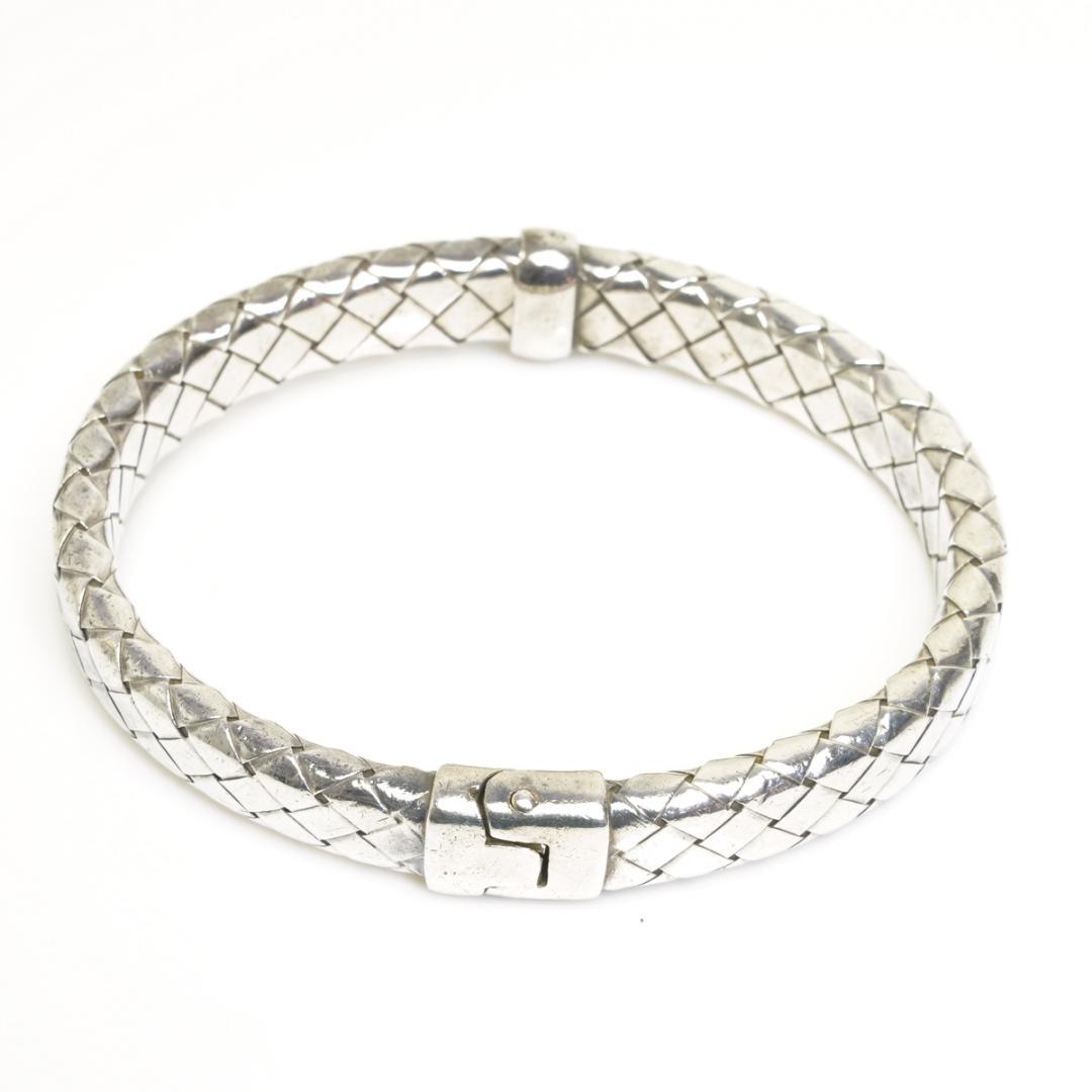 ボッテガヴェネタ シルバー バングル イントレチャート 925 ブレスレット