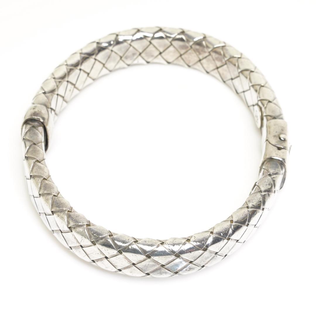 ボッテガヴェネタ シルバー バングル イントレチャート 925 ブレスレット