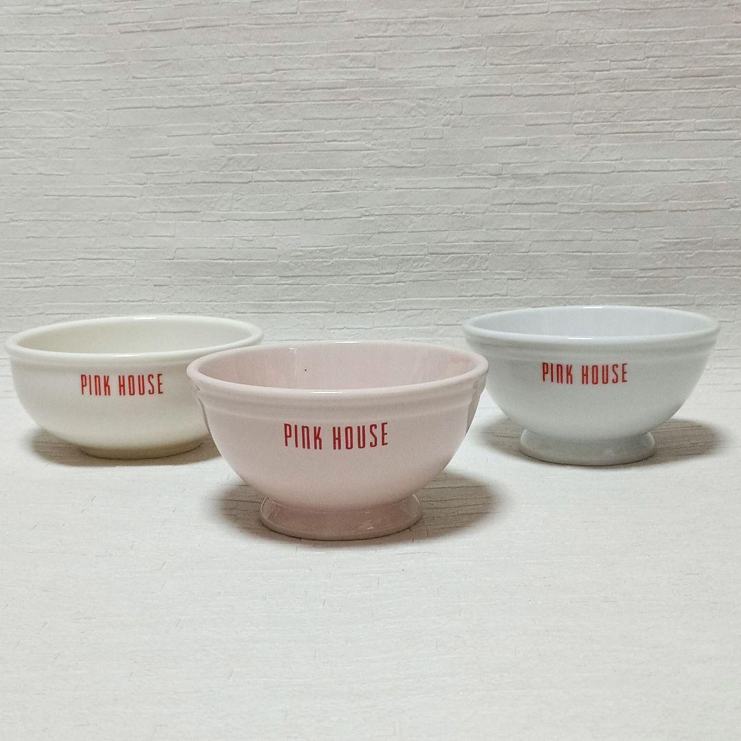 PINK HOUSE ピンクハウス カフェオレボウル ロゴ ホワイト/ピンク