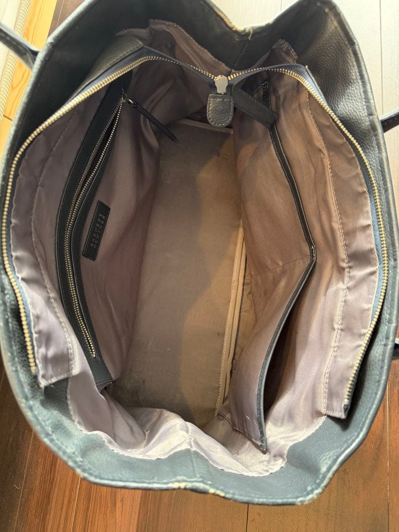 BARNEY'S NEW YORK レザートートバッグ (M) ネイビー