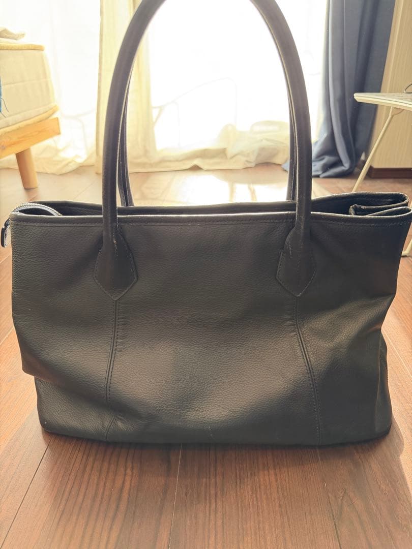 BARNEY'S NEW YORK レザートートバッグ (M) ネイビー