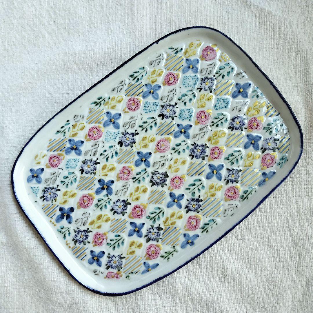 未使用☆つちやまり　菱紋様プレート