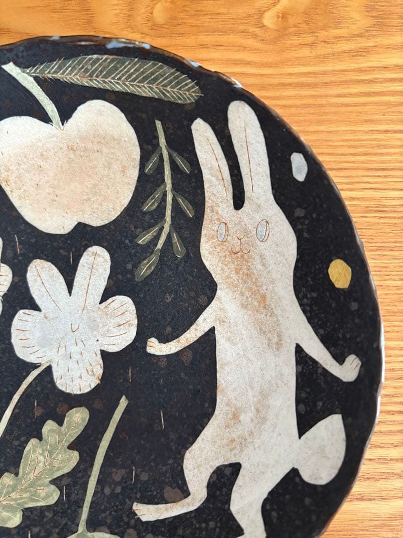 鹿児島睦 正規品 初期作品 刻印 プレート 20cm うさぎ