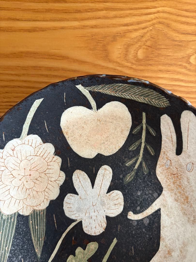 鹿児島睦 正規品 初期作品 刻印 プレート 20cm うさぎ